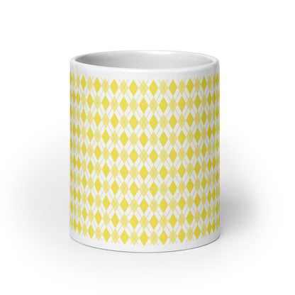 Argyle — Flax ceramic coffee mug - 20oz - front