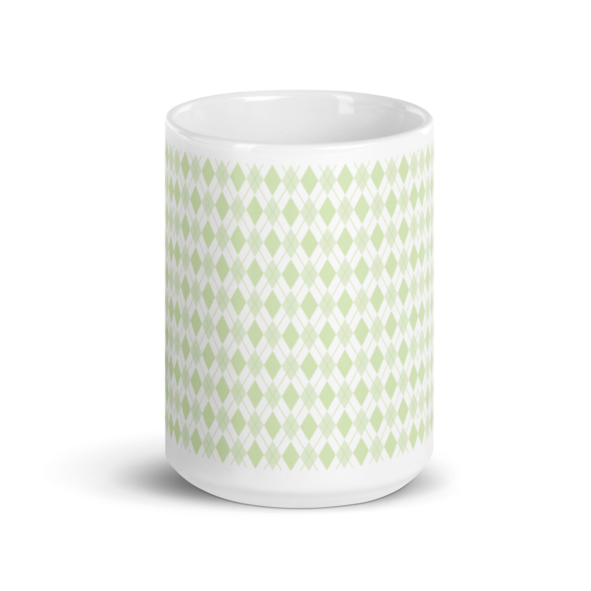 Argyle — Moss ceramic coffee mug - 15oz - front