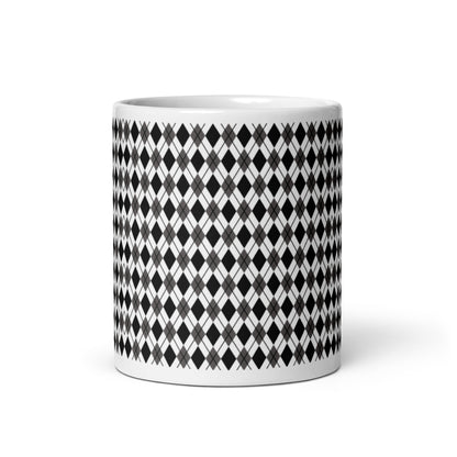 Argyle — Noir ceramic coffee mug - 11oz - front