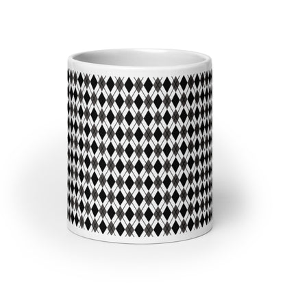 Argyle — Noir ceramic coffee mug - 20oz - front