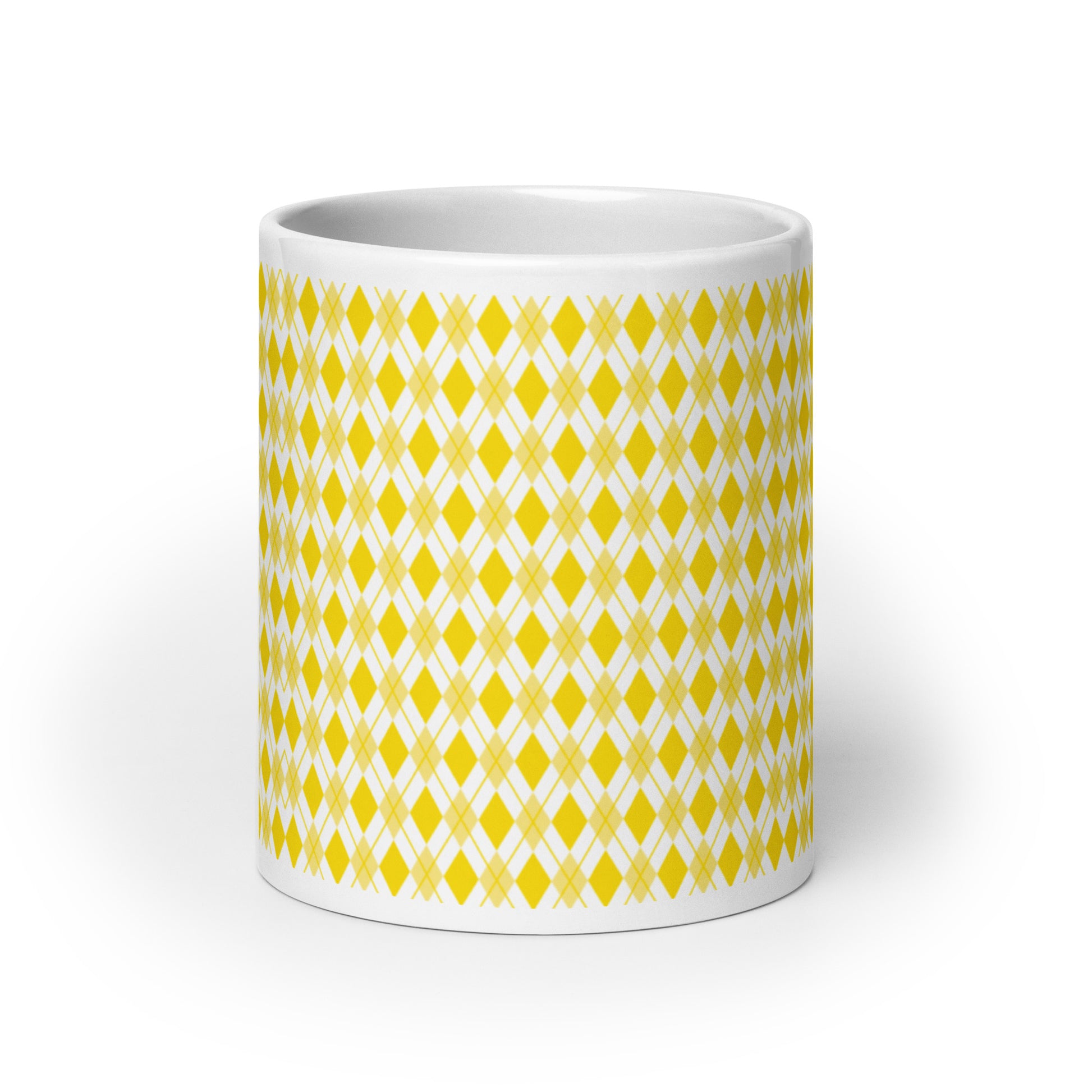 Argyle — Ochre ceramic coffee mug - 20oz - front