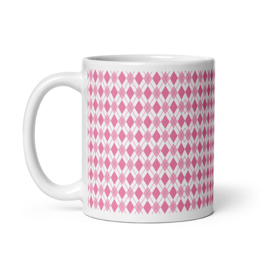 Argyle — Petal ceramic coffee mug - 11oz - handle left