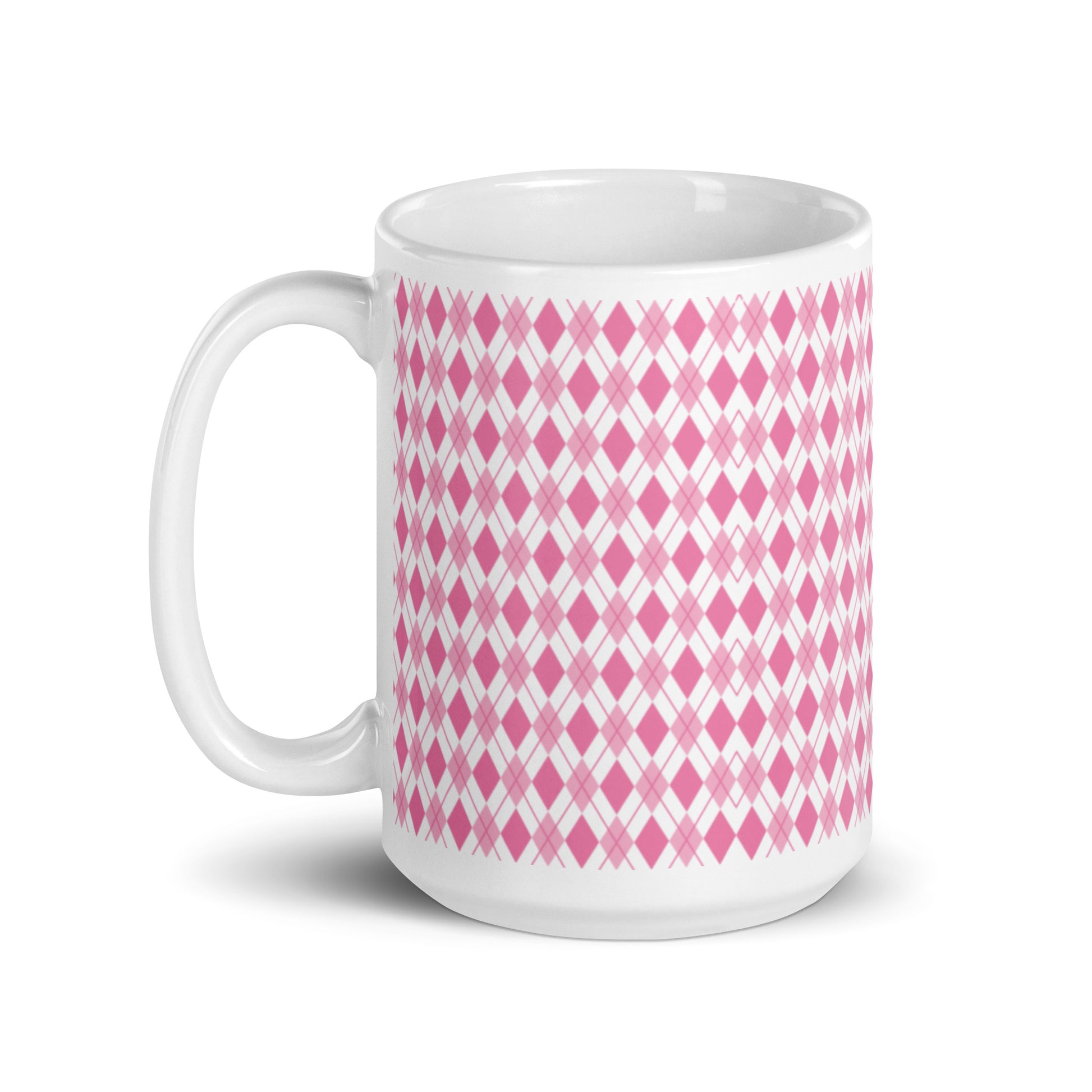 Argyle — Petal ceramic coffee mug - 15oz - handle left