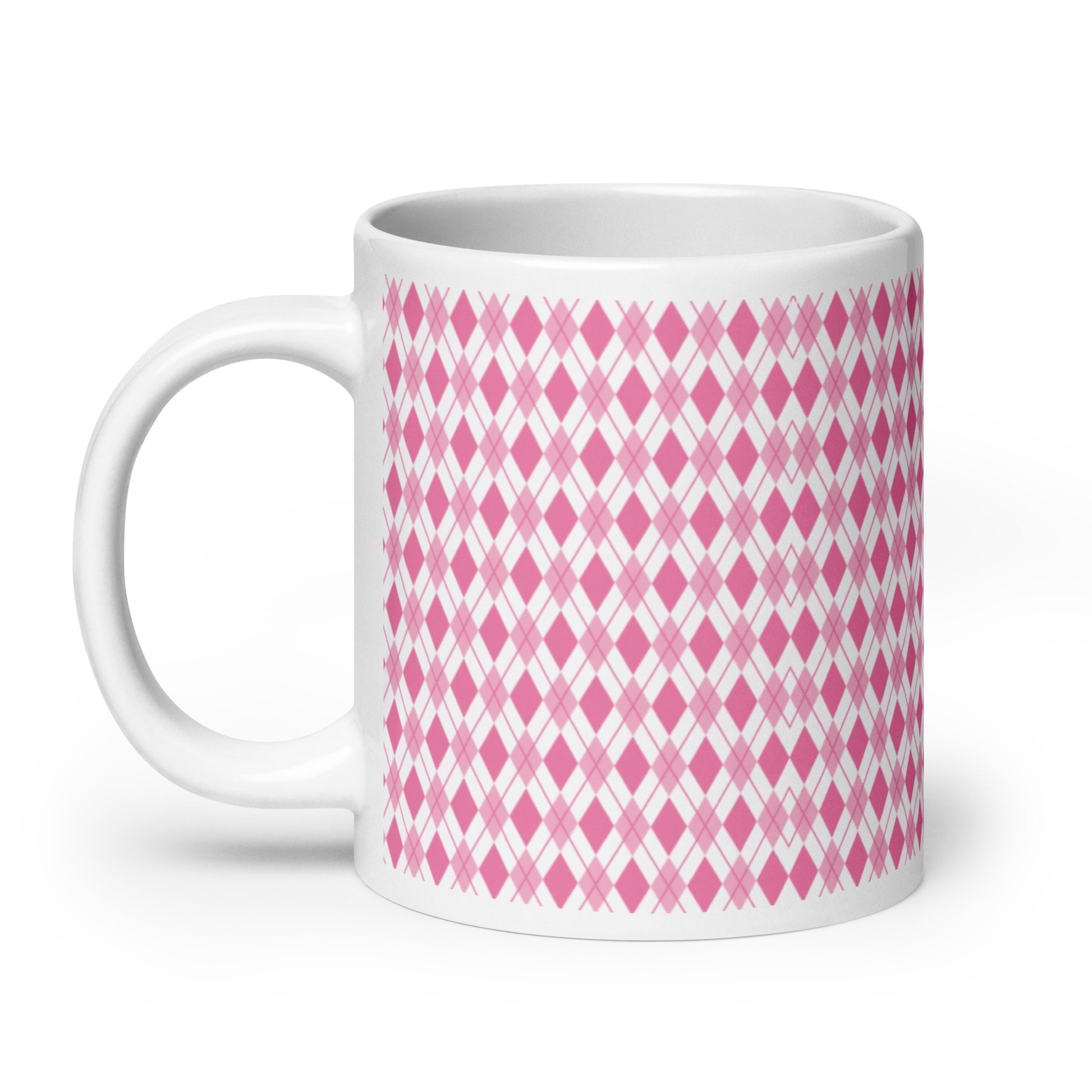 Argyle — Petal ceramic coffee mug - 20oz - handle left