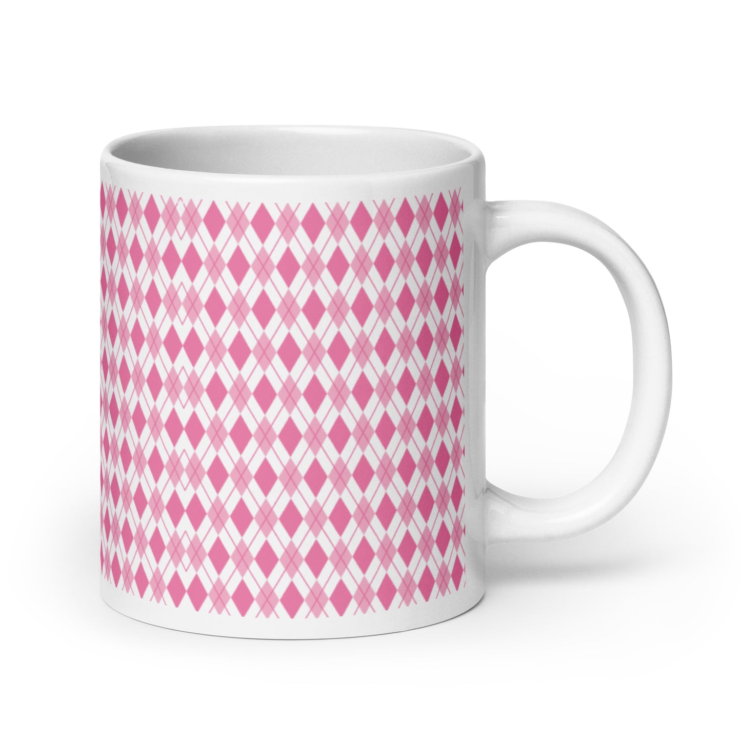 Argyle — Petal ceramic coffee mug - 20oz - handle right