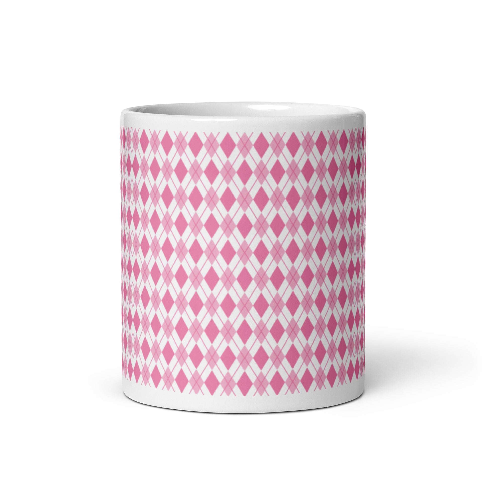 Argyle — Rose ceramic coffee mug - 11oz - front