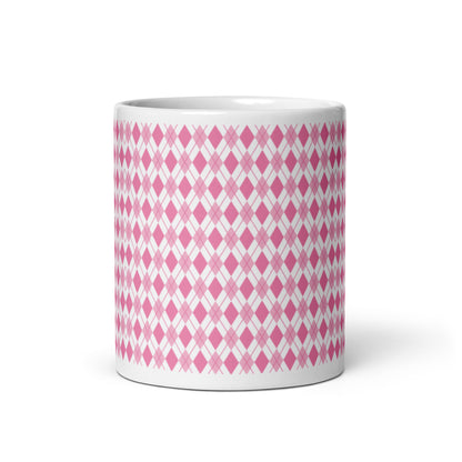 Argyle — Rose ceramic coffee mug - 11oz - front