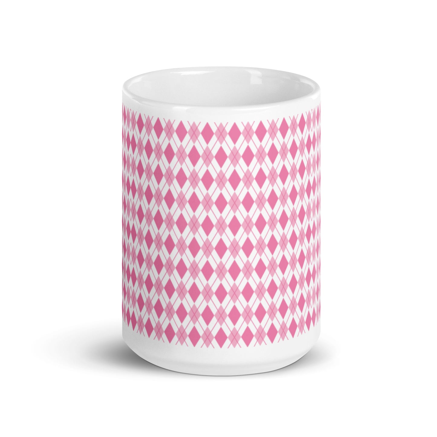 Argyle — Rose ceramic coffee mug - 15oz - front