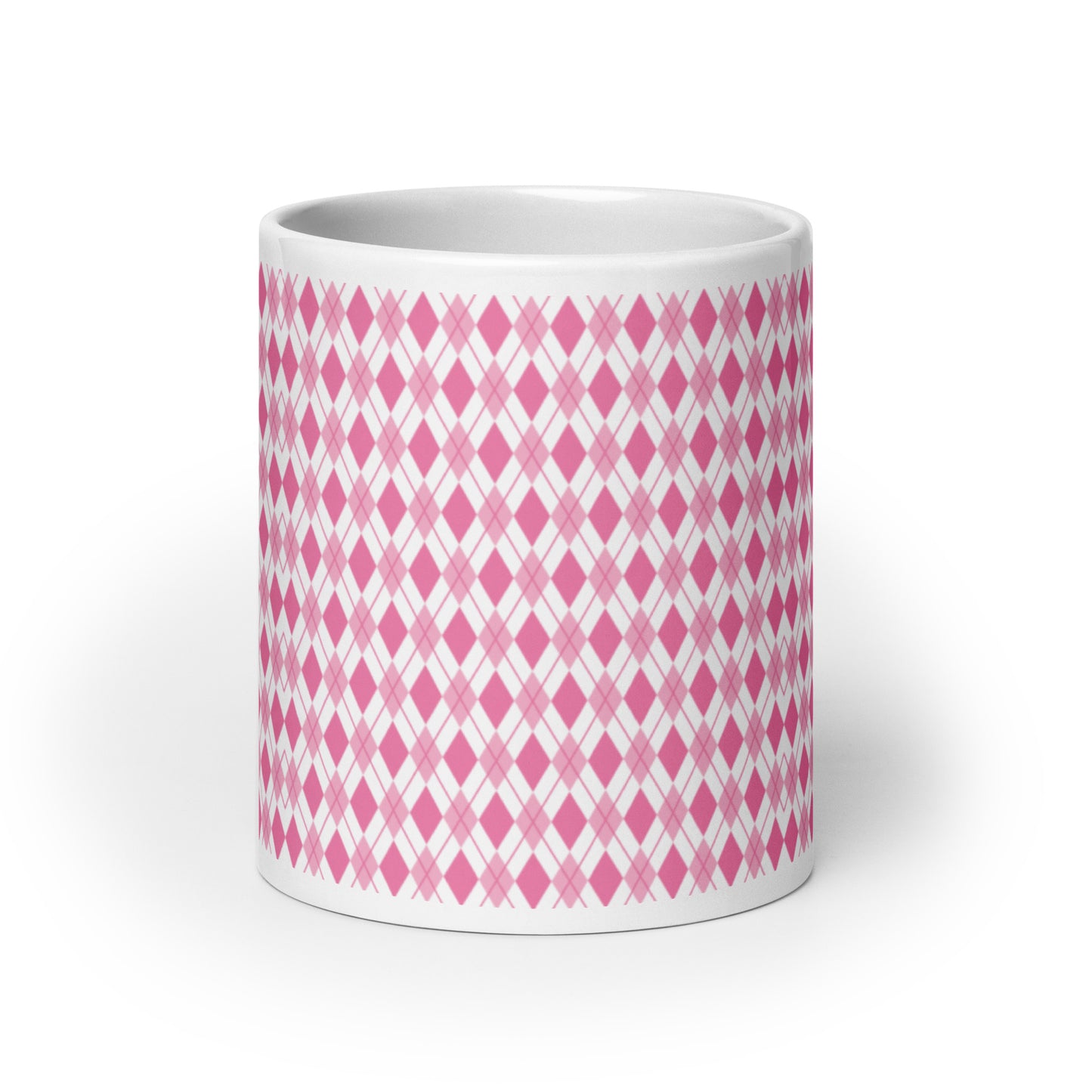 Argyle — Rose ceramic coffee mug - 20oz - front