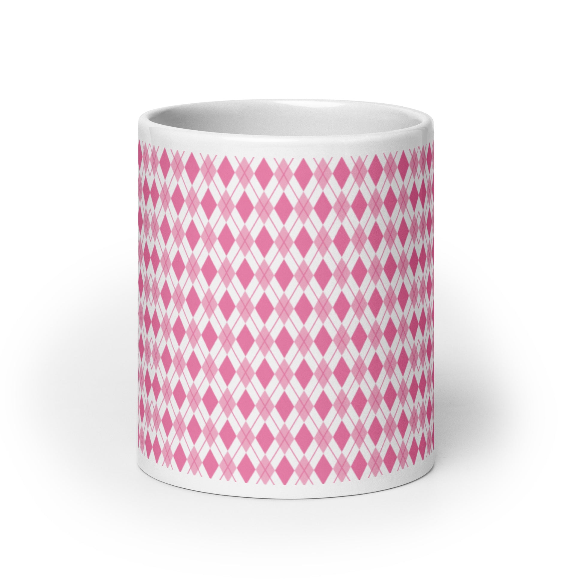 Argyle — Rose ceramic coffee mug - 20oz - front