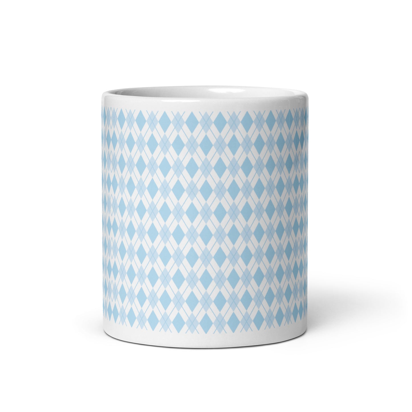 Argyle — Sky ceramic coffee mug - 11oz - front