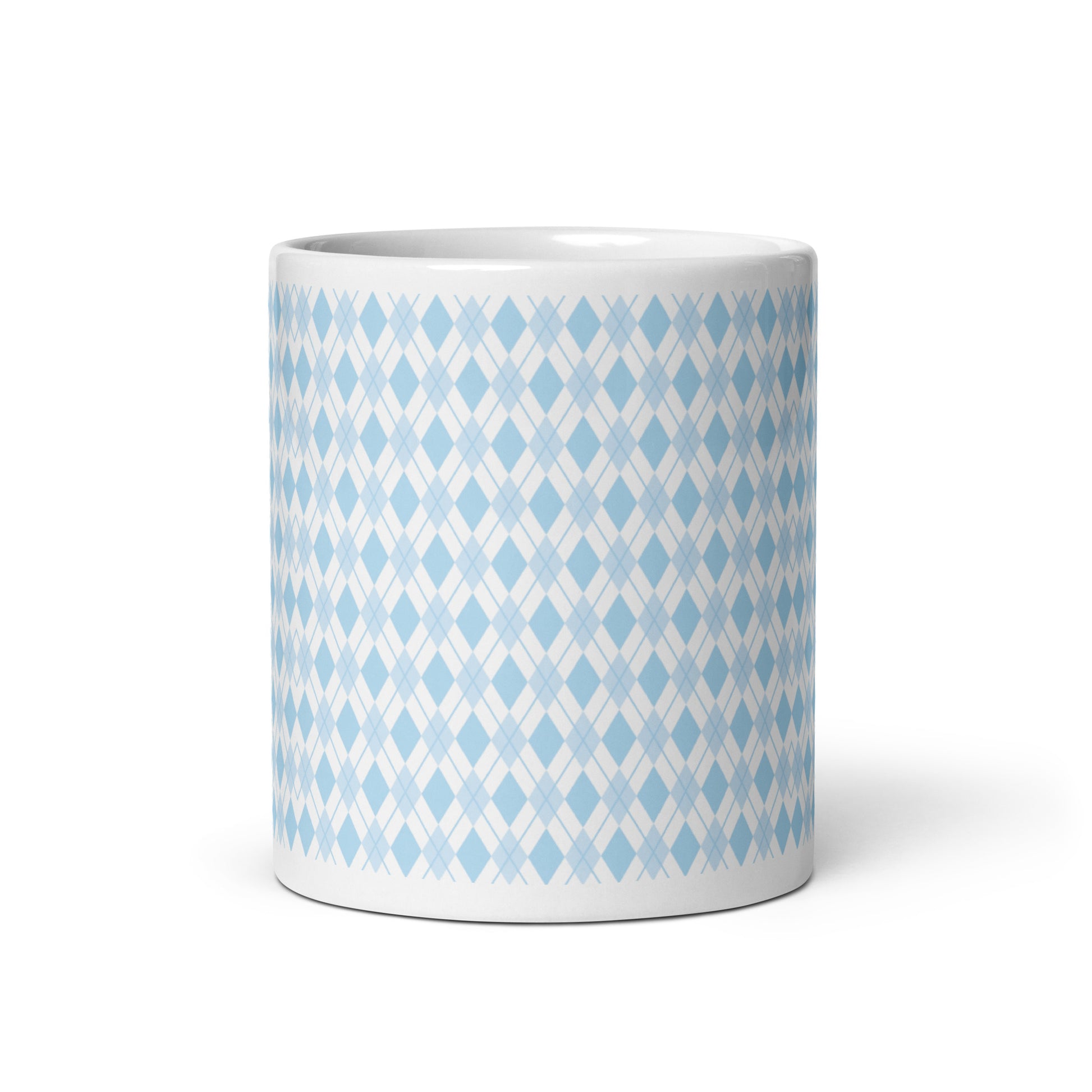 Argyle — Sky ceramic coffee mug - 11oz - front