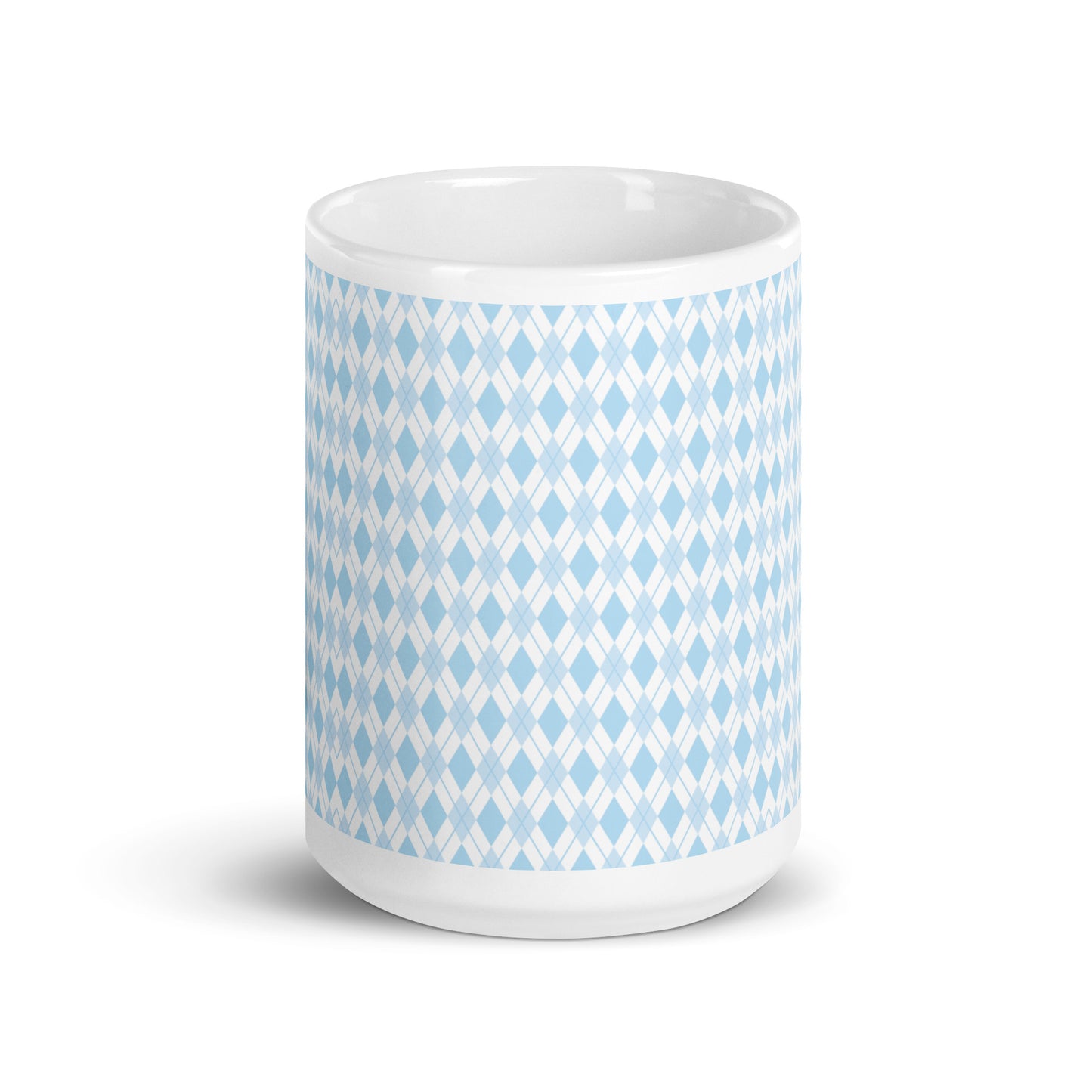 Argyle — Sky ceramic coffee mug - 15oz - front