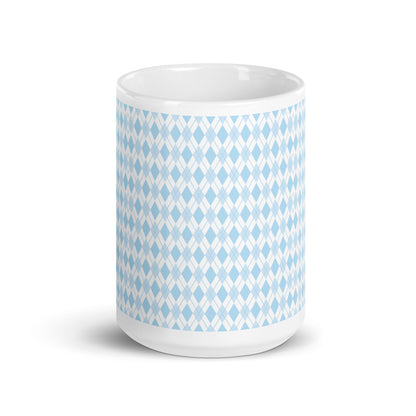 Argyle — Sky ceramic coffee mug - 15oz - front
