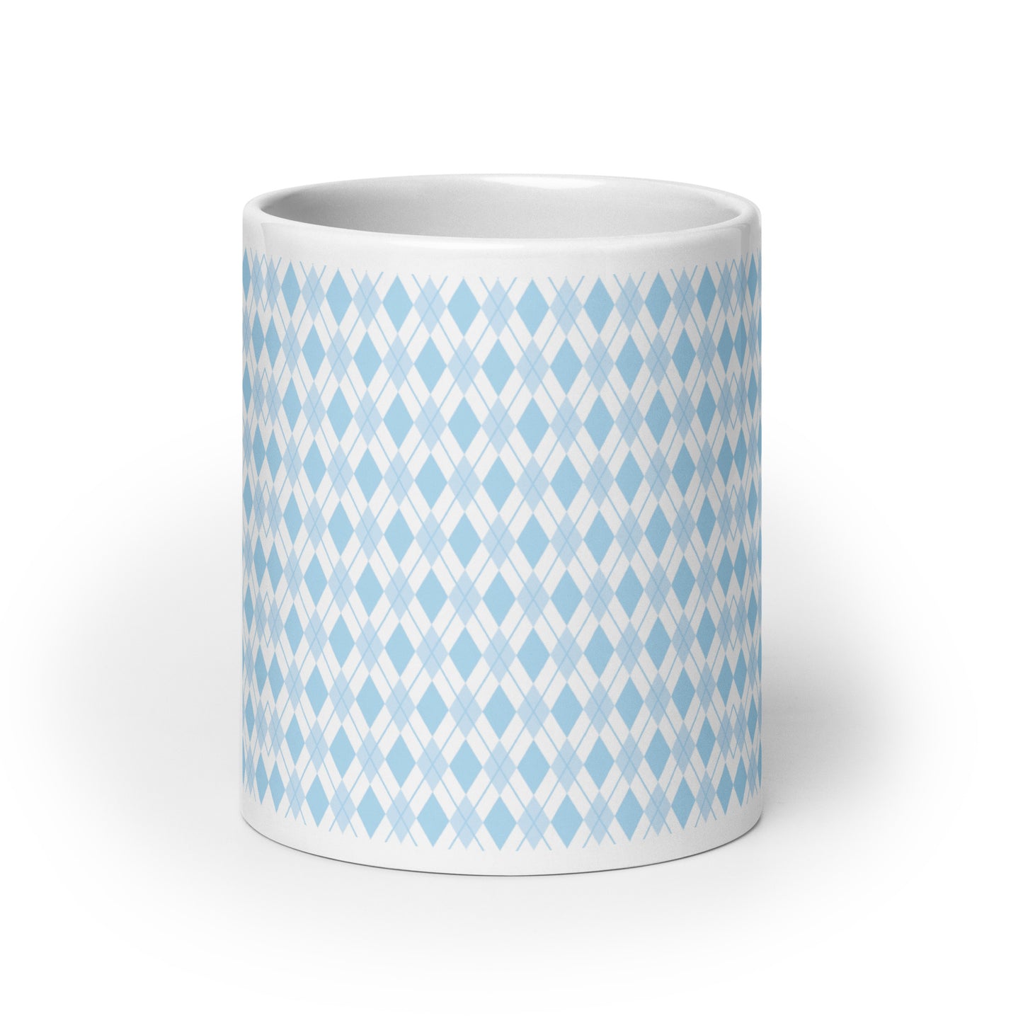 Argyle — Sky ceramic coffee mug - 20oz - front