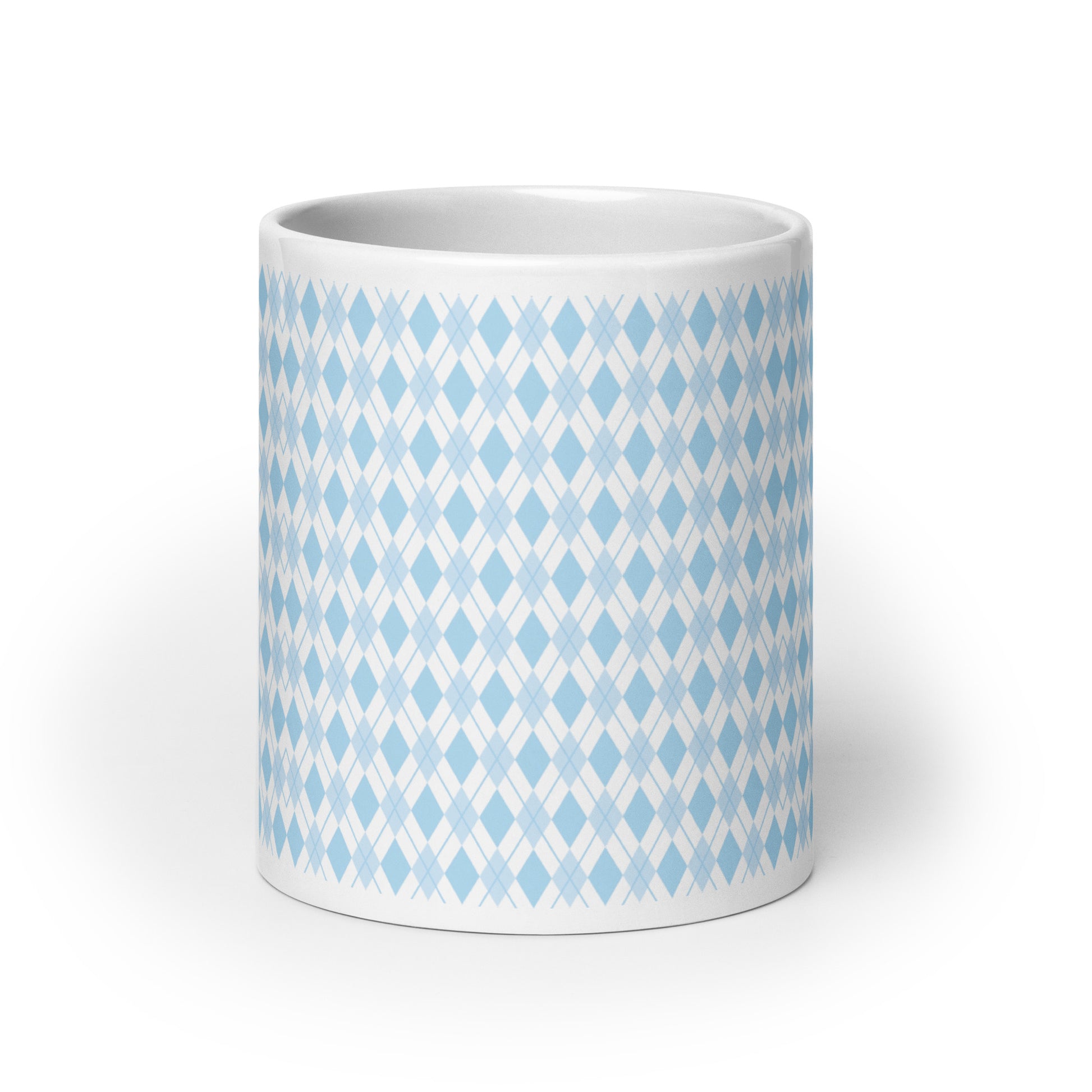 Argyle — Sky ceramic coffee mug - 20oz - front