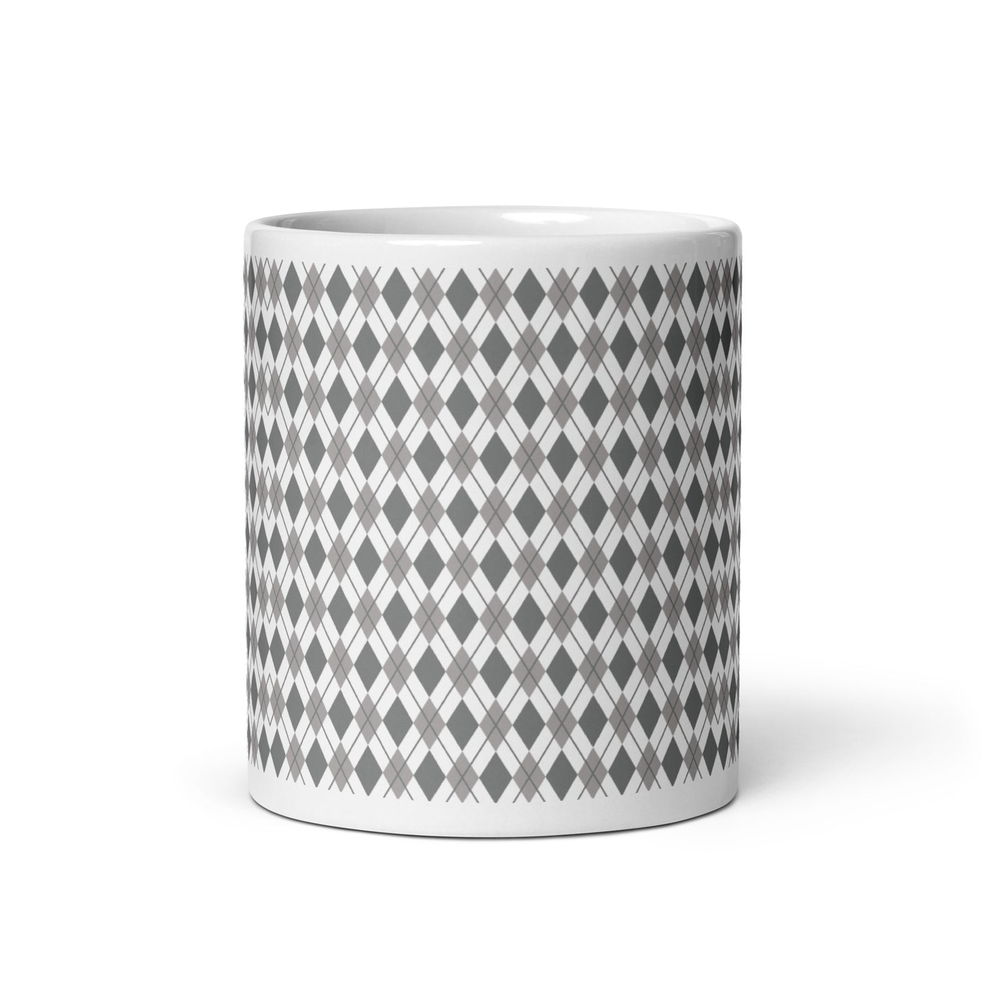 Argyle — Slate ceramic coffee mug - 11oz - front