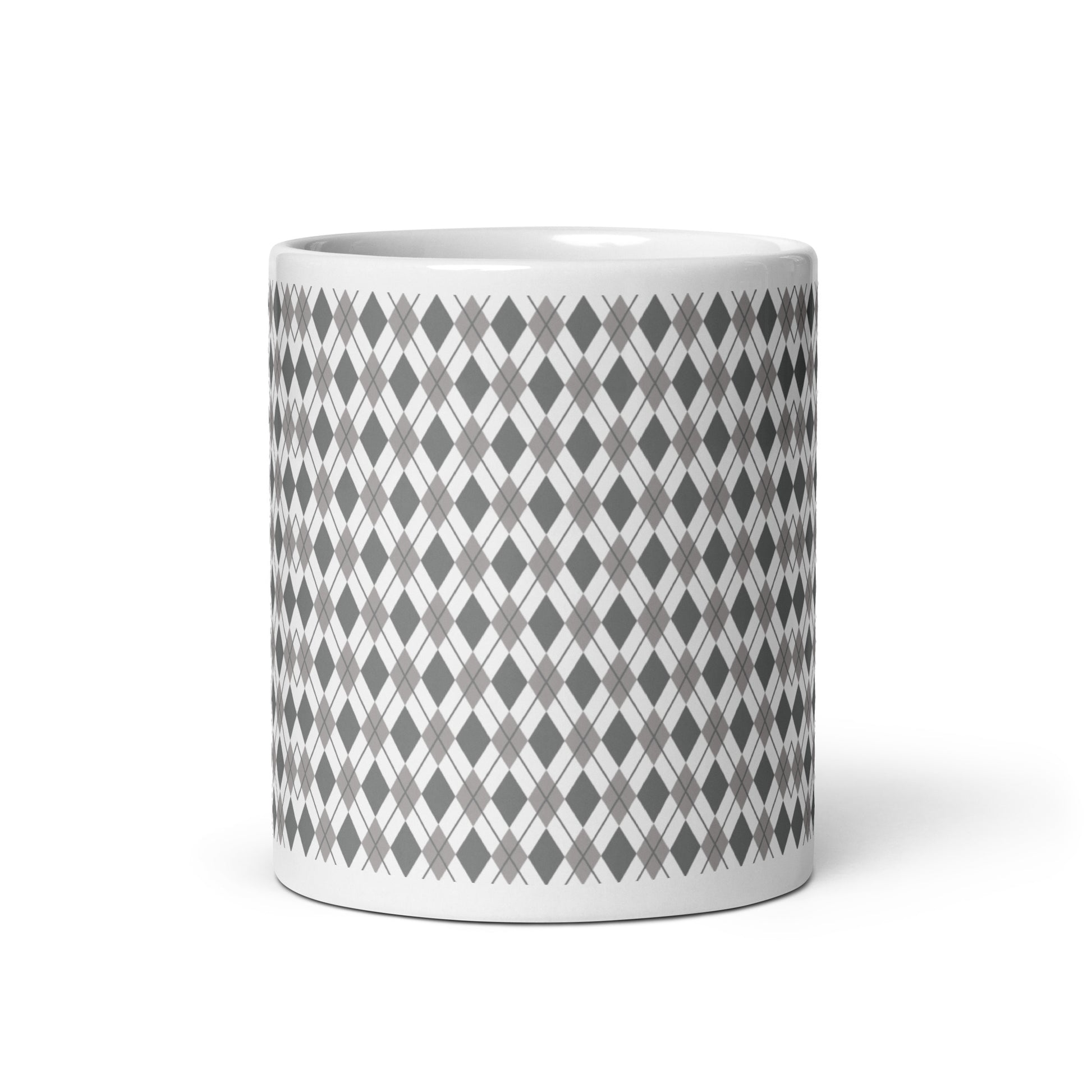 Argyle — Slate ceramic coffee mug - 11oz - front