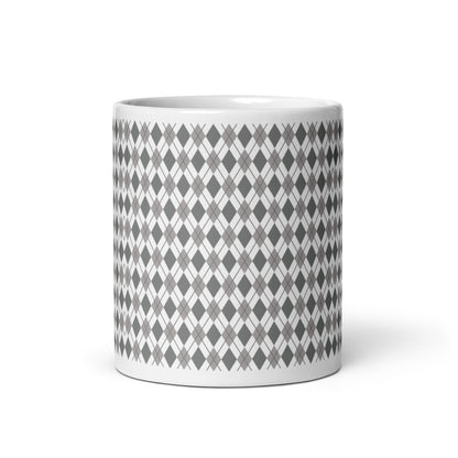 Argyle — Slate ceramic coffee mug - 11oz - front