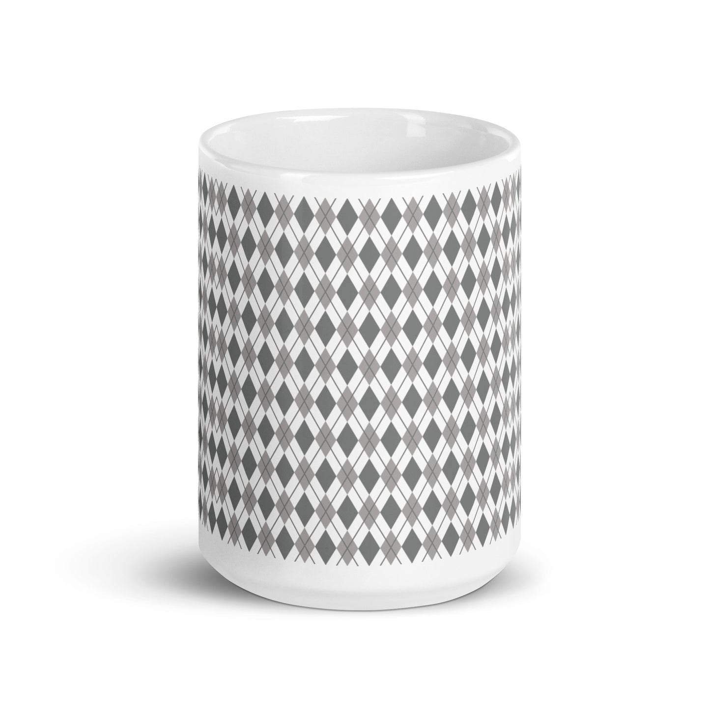 Argyle — Slate ceramic coffee mug - 15oz - front