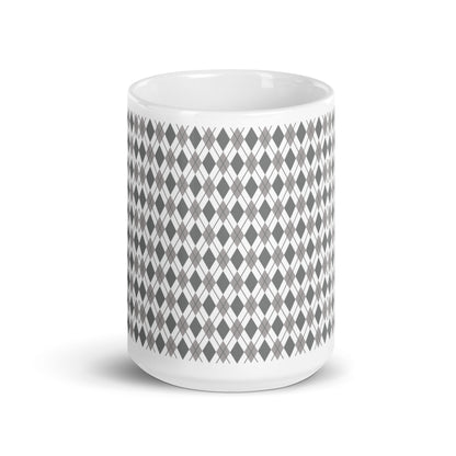 Argyle — Slate ceramic coffee mug - 15oz - front