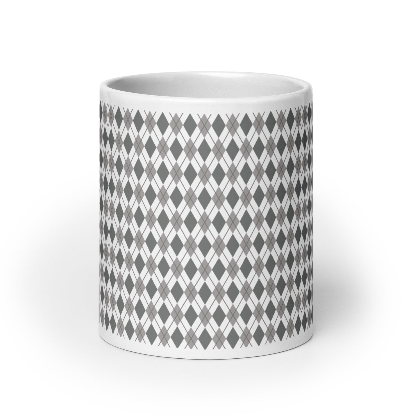 Argyle — Slate ceramic coffee mug - 20oz - front
