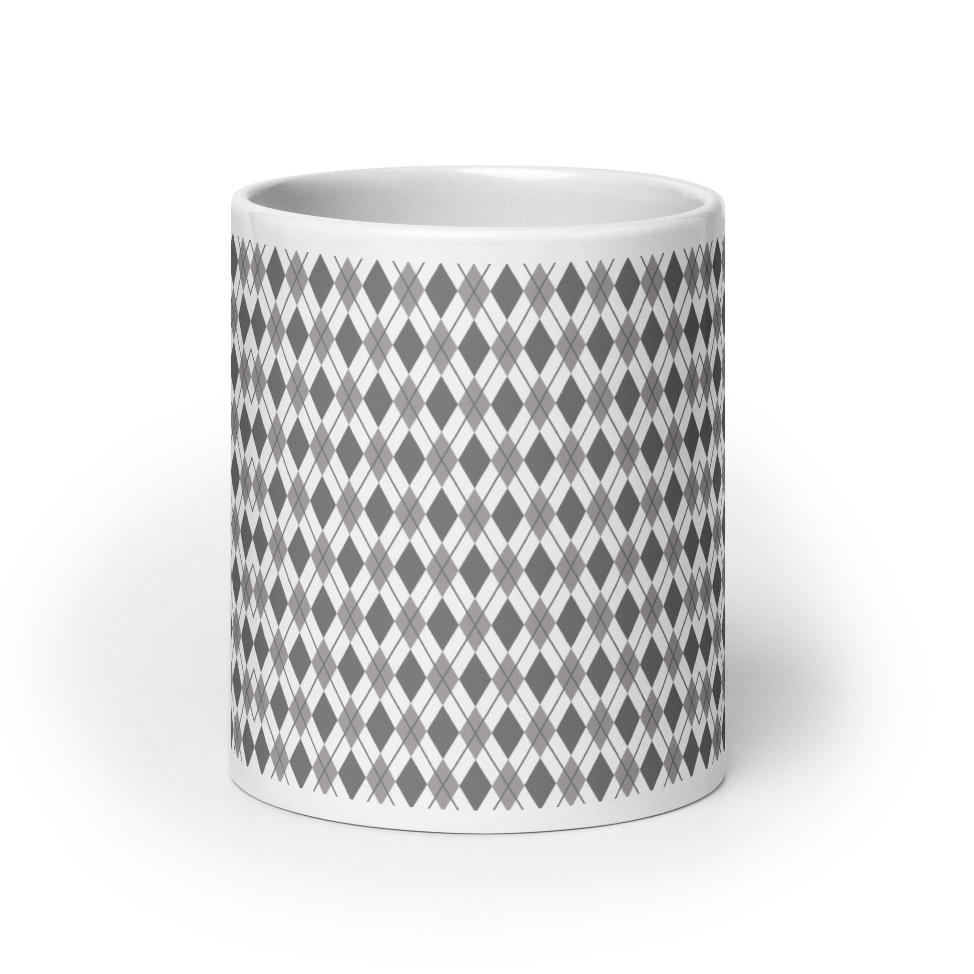 Argyle — Slate ceramic coffee mug - 20oz - front