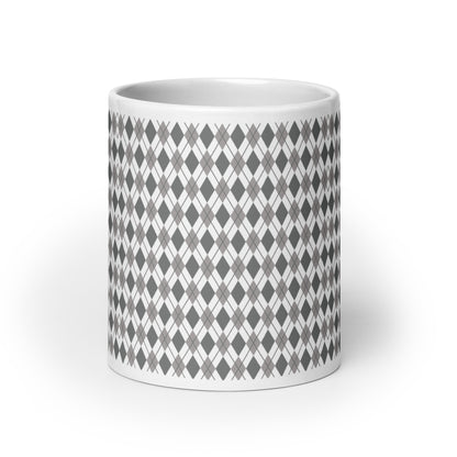 Argyle — Slate ceramic coffee mug - 20oz - front