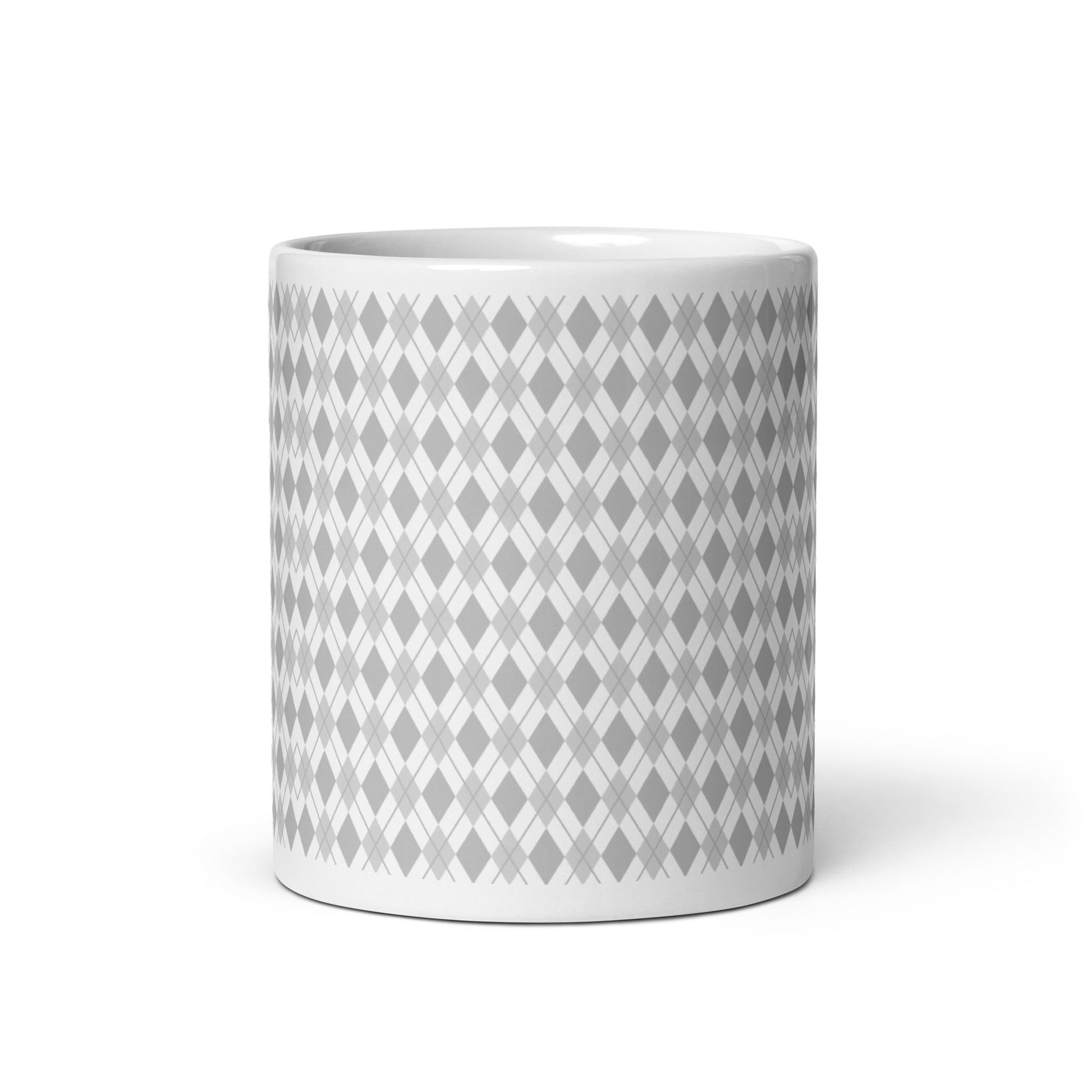 Argyle — Stone ceramic coffee mug - 11oz - front