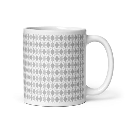Argyle — Stone ceramic coffee mug - 11oz - handle right