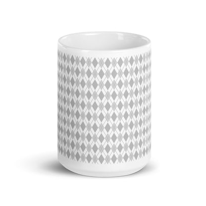 Argyle — Stone ceramic coffee mug - 15oz - front