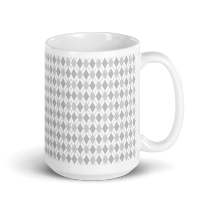 Argyle — Stone ceramic coffee mug - 15oz - handle right