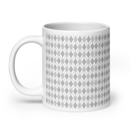 Argyle — Stone ceramic coffee mug - 20oz - handle left