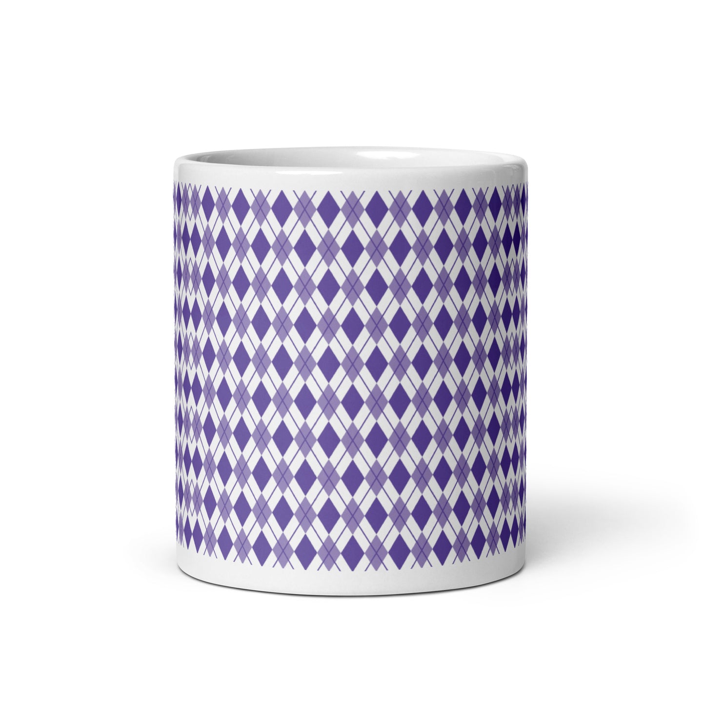 Argyle — Violet ceramic coffee mug - 11oz - front