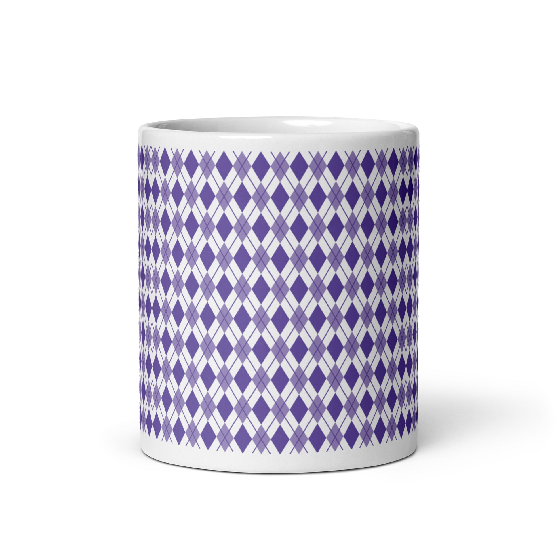 Argyle — Violet ceramic coffee mug - 11oz - front