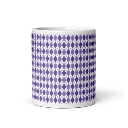 Argyle — Violet ceramic coffee mug - 11oz - front