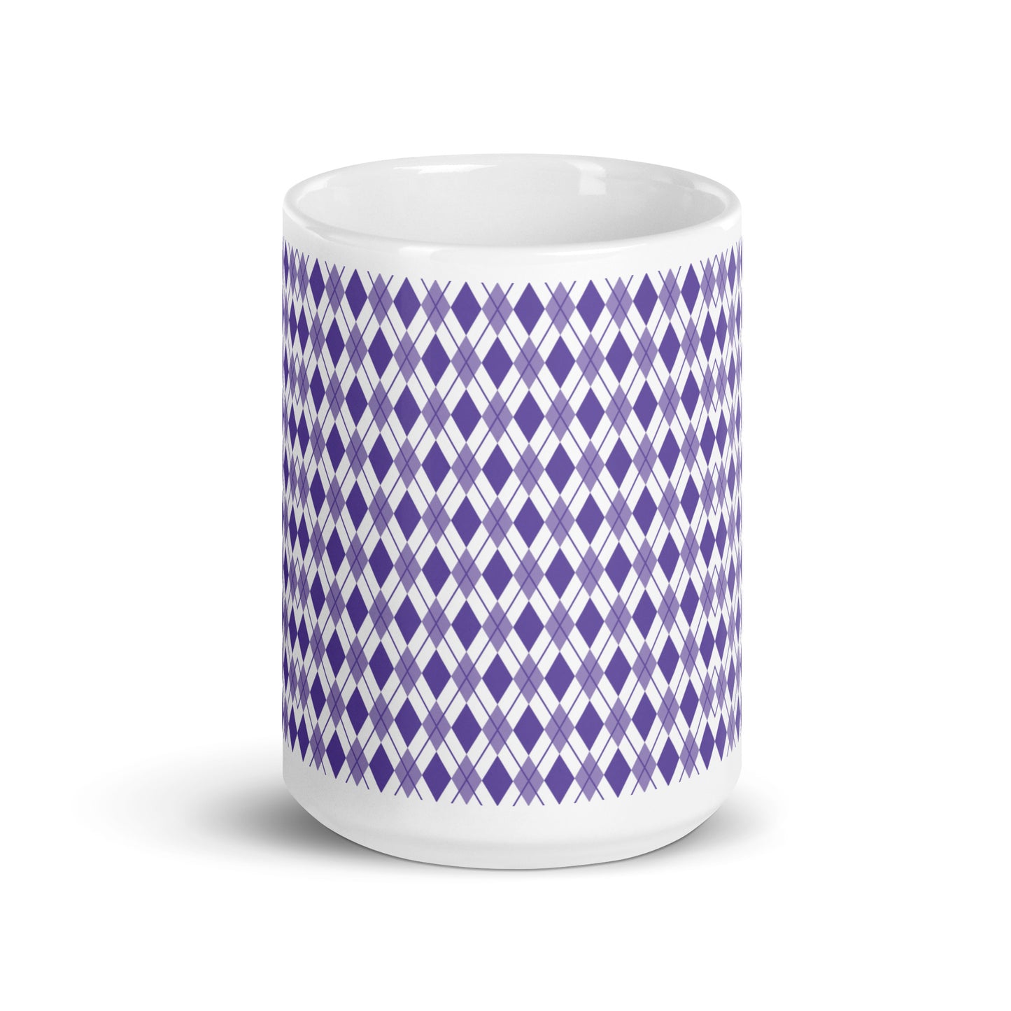 Argyle — Violet ceramic coffee mug - 15oz - front