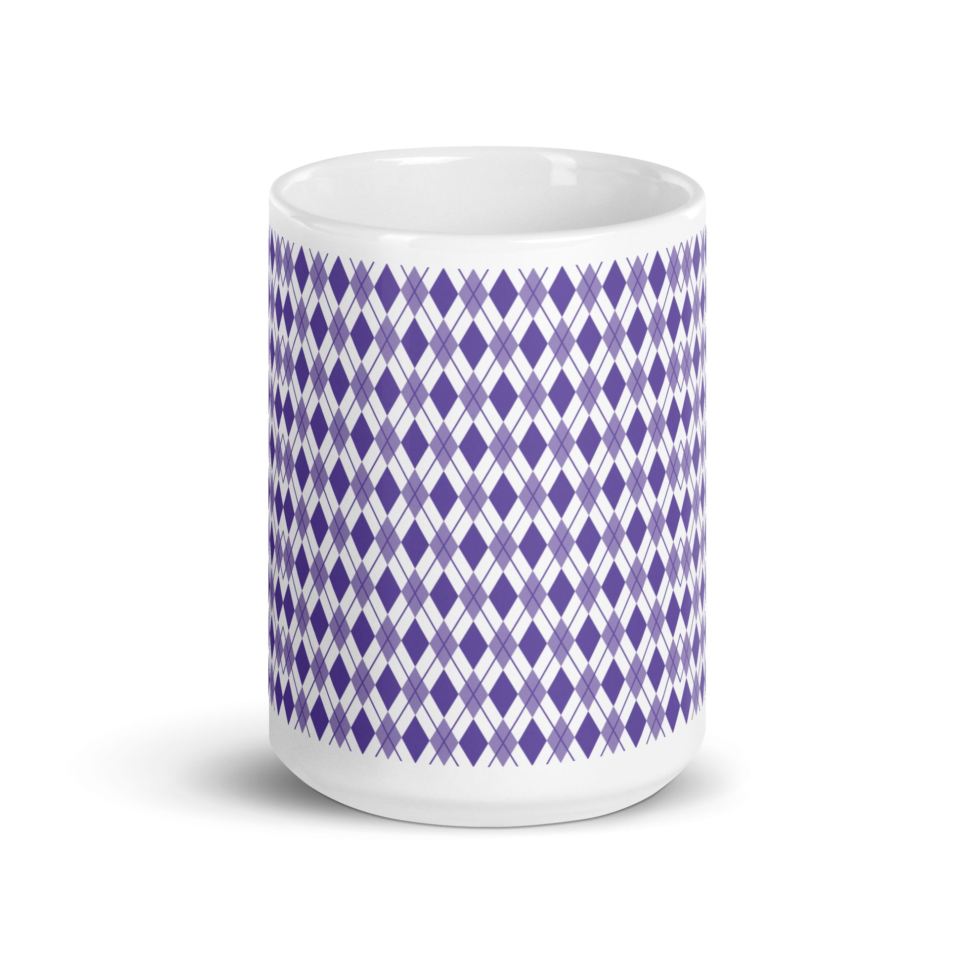 Argyle — Violet ceramic coffee mug - 15oz - front
