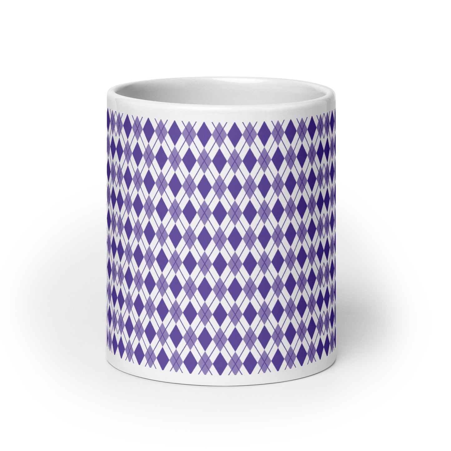 Argyle — Violet ceramic coffee mug - 20oz - front
