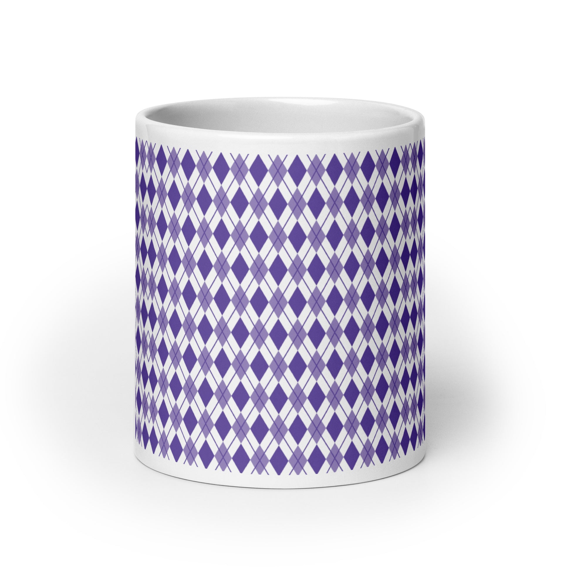 Argyle — Violet ceramic coffee mug - 20oz - front