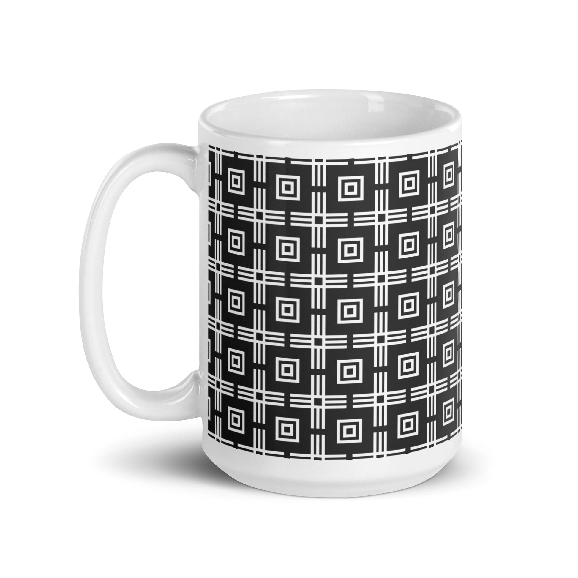 Axiom Block ceramic coffee mug - 15 oz - handle on left