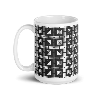 Axiom Block ceramic coffee mug - 15 oz - handle on left