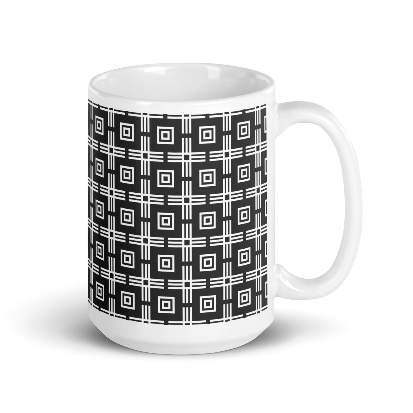 Axiom Block ceramic coffee mug - 15 oz - handle on right