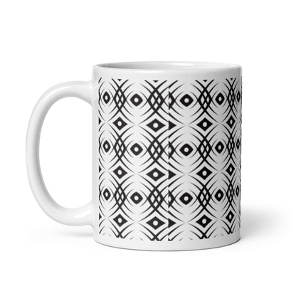Axiom Braid ceramic coffee mug - 11 oz - handle on left