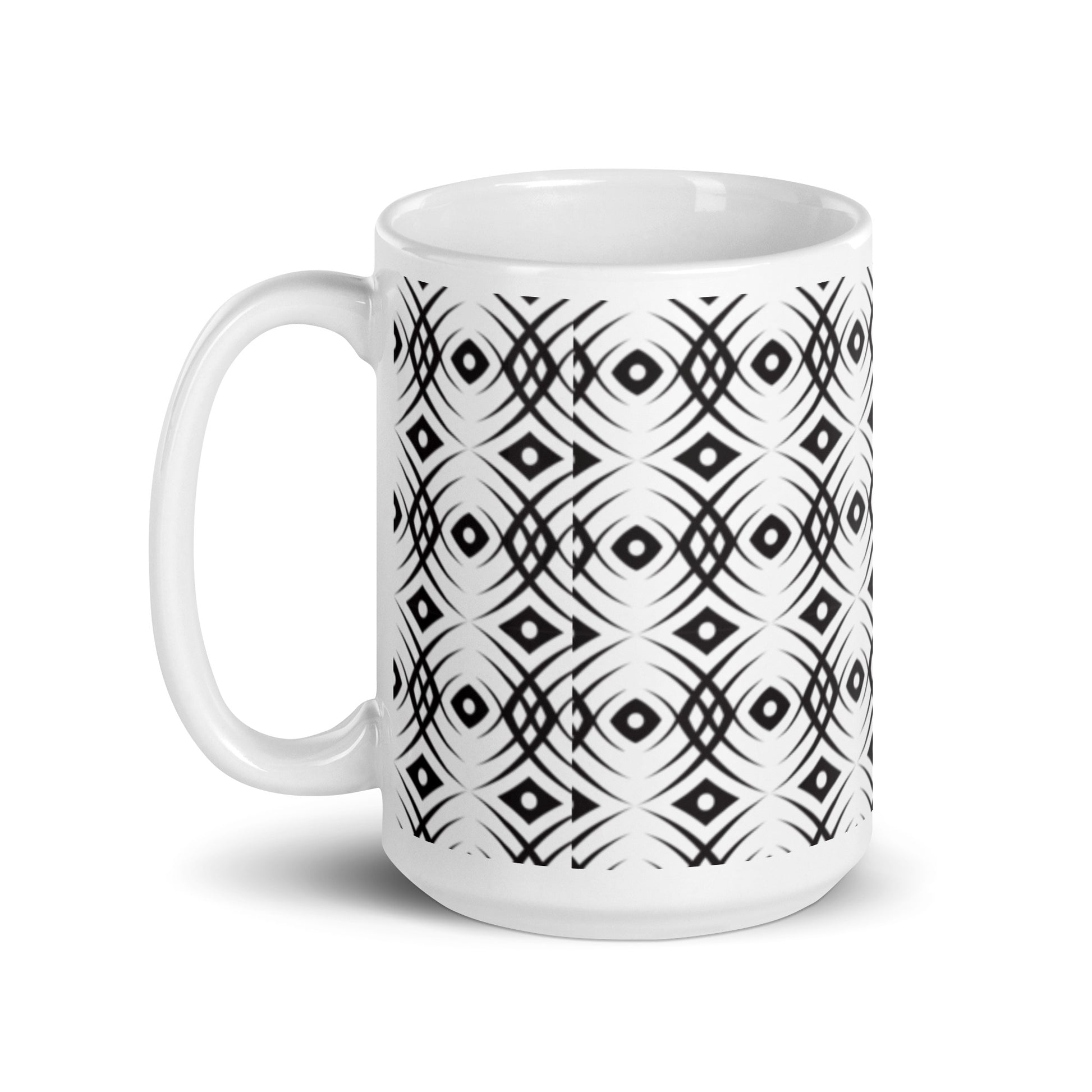 Axiom Braid ceramic coffee mug - 15 oz - handle on left