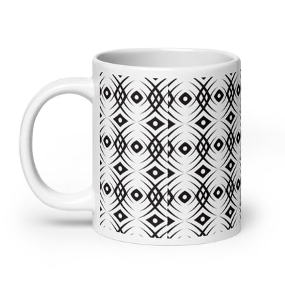 Axiom Braid ceramic coffee mug - 20 oz - handle on left