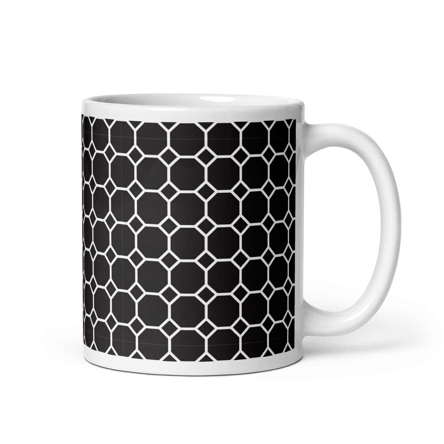 Axiom Cell ceramic coffee mug - 11 oz - handle on right