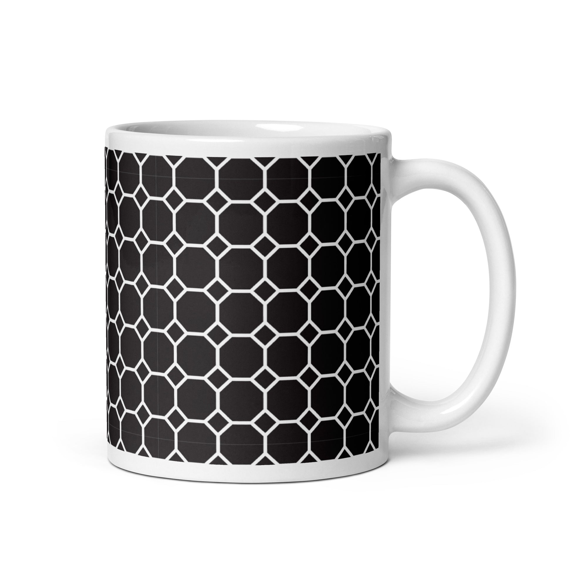 Axiom Cell ceramic coffee mug - 11 oz - handle on right