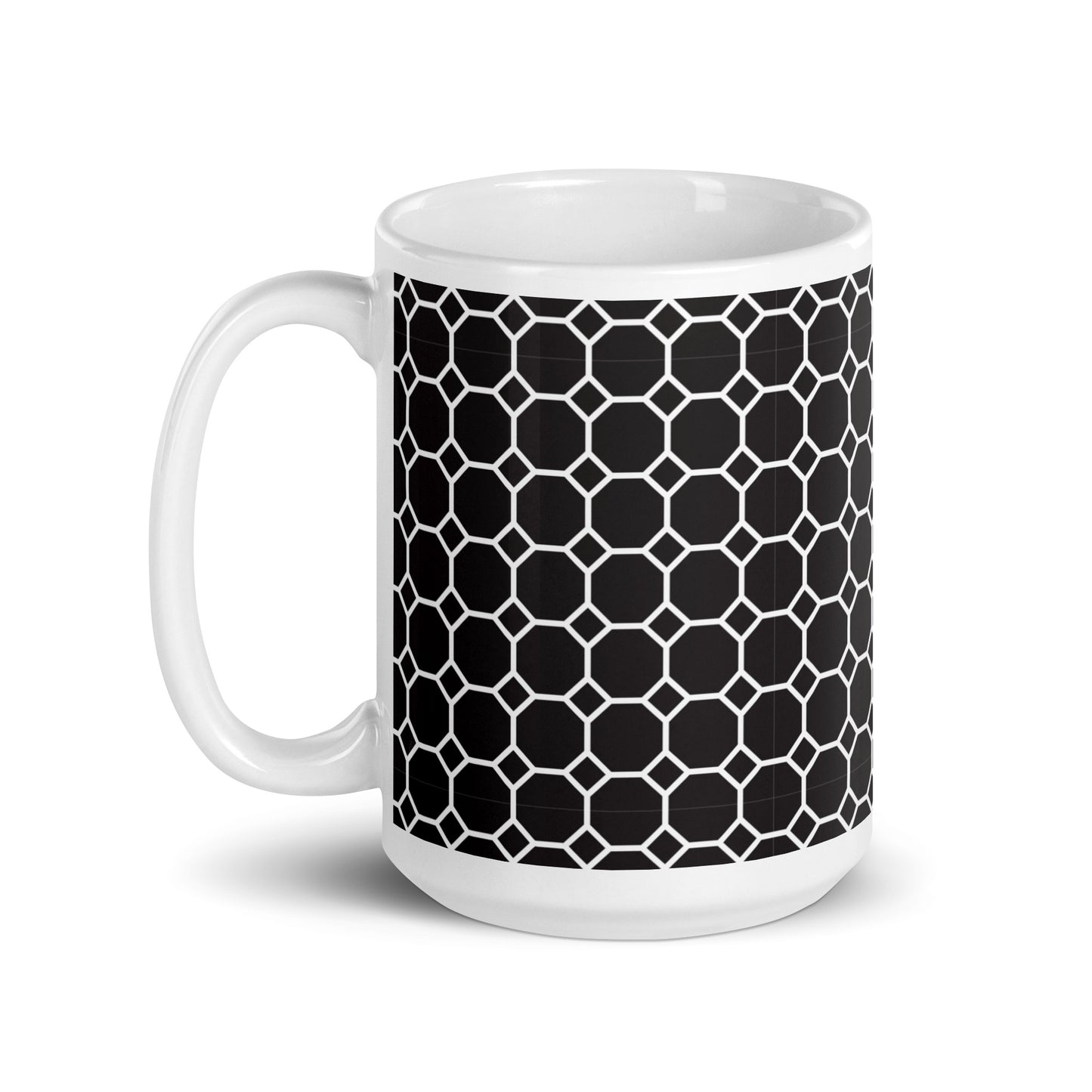 Axiom Cell ceramic coffee mug - 15 oz - handle on left