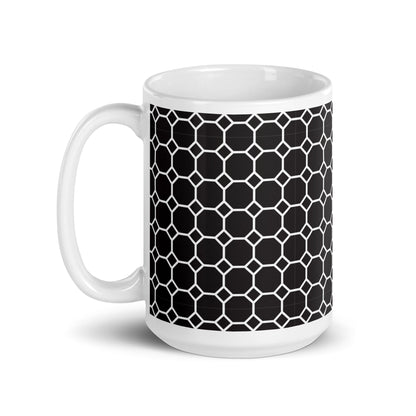 Axiom Cell ceramic coffee mug - 15 oz - handle on left